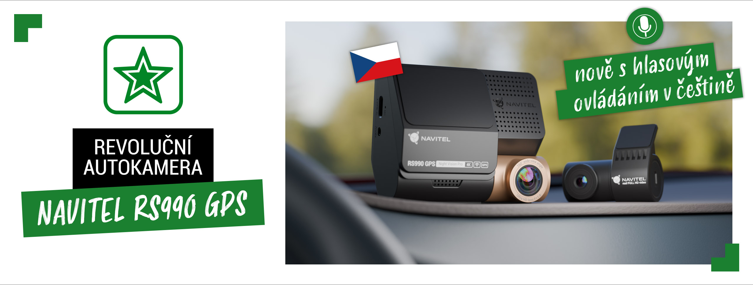 Kamera NAVITEL RS990 GPS nově s hlasovým ovládáním v češtině Kamera NAVITEL RS990 GPS nově s hlasovým ovládáním v češtině