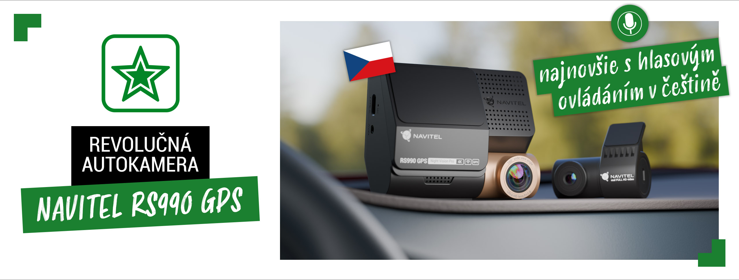 Kamera NAVITEL RS990 GPS novo s hlasovým ovládaním v slovenčine